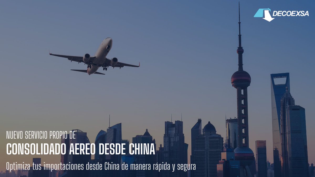 decoexsa's tweet image. 🌍✈️ ¡Presentamos nuestro Nuevo Servicio Propio de Consolidado Aéreo desde #China!
Optimiza tus #importaciones de manera Rápida y Segura. 🚀✨

✅ Origen desde cualquier punto de China
✅ Salidas semanales regulares

#Decoexsa #LogísticaEficiente #TransporteInternacional