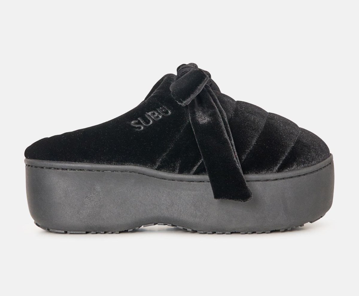 SUBU × ANNA CHOI × LE CIEL BLEUの秋冬サンダル🤍リボンのベルベット