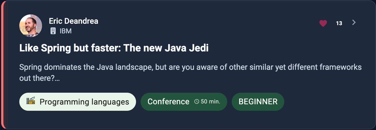 edeandrea's tweet image. At #DevoxxMA and looking for your next session? Know #Spring #SpringBoot and want to learn something new? Come to Mimosa 2 at 1500 to learn about #Quarkus, the new #Java #Jedi!

m.devoxx.com/events/dvma25/…