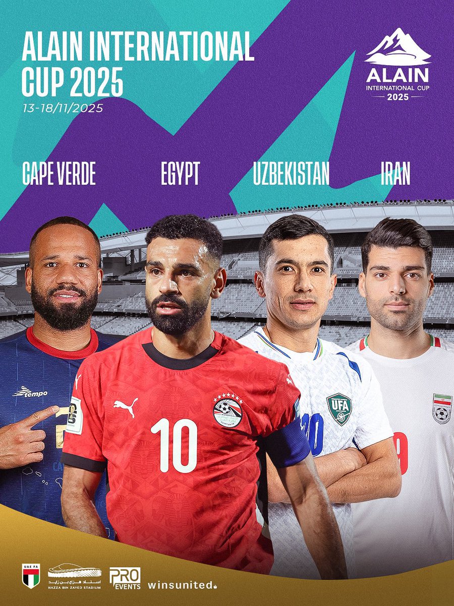 مدينة العين ما تنتظر الحدث .. هي تصنعه 🔥

برعاية كريمة من سمو الشيخ هزاع بن زايد آل نهيان من قلب العين.. بطولة دولية جديده بروح عالمية #كاس_العين_الدولية 

بمشاركة منتخبات كبيرة مثل 
مصر، إيران، أوزباكستان، والرأس الأخضر 

بكل نجومهم 
👏🏻💜