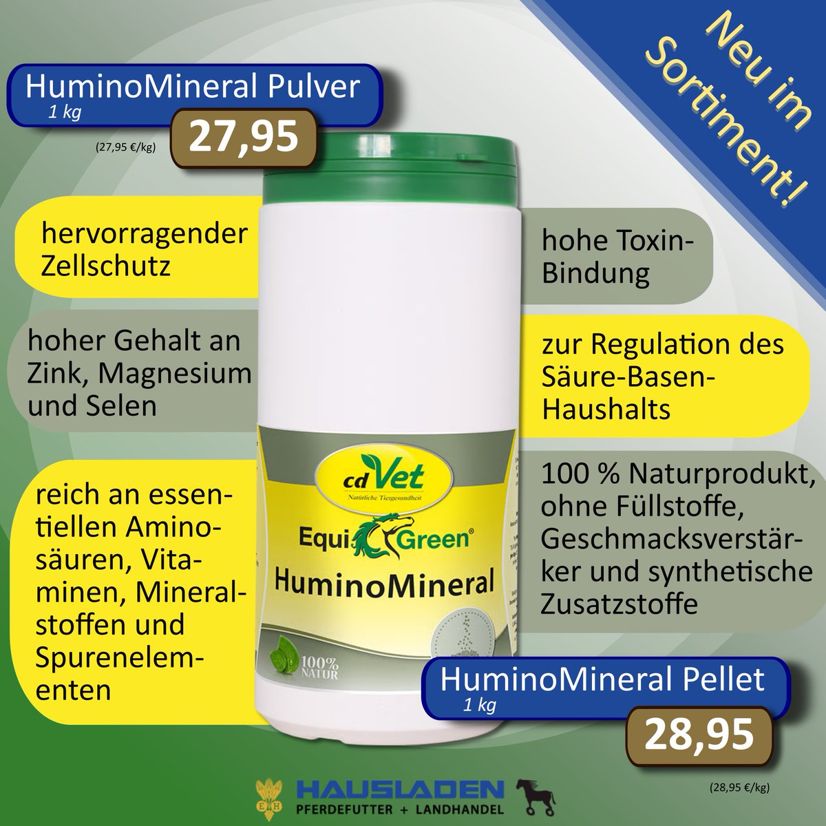 #mineralfutter #toxinbinder #zellschutz #organisch #säurebase #aminosäuren #spurenelemente #vitamine #naturprodukt #equigreen #hausladenpferdefutter