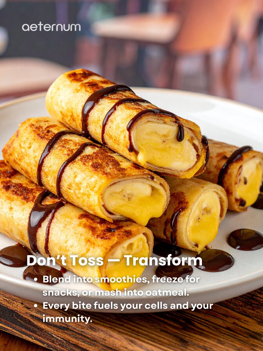 aeternumcompany's tweet image. 🍌 Don’t toss overripe bananas! Dark spots mean bioactive compounds that may support health &amp;amp; reduce cancer risk. 💡 Use in smoothies or baking. Follow us &amp;amp; visit our site! #HealthyEating #BiohackingHealth