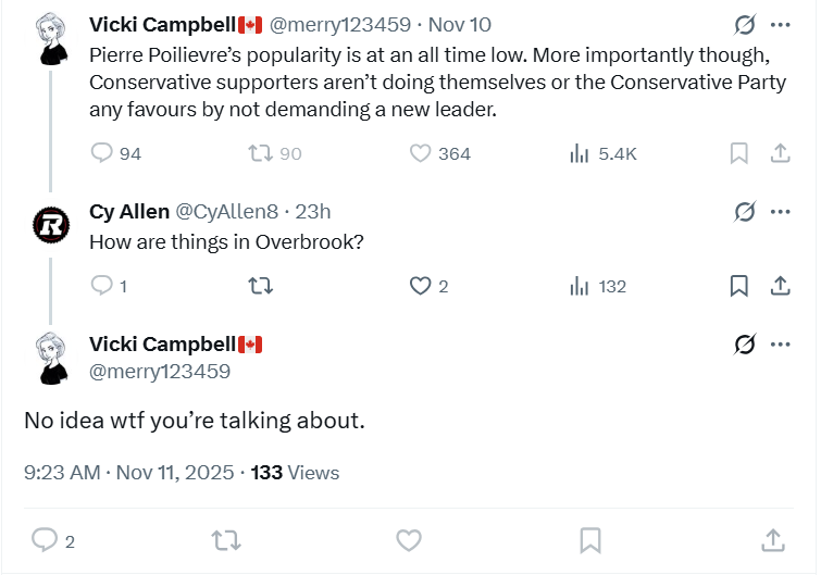 CyAllen8's tweet image. The fact that she replied as quick as she did rather than ignore me, says she does know.  

She's a socialist lowlife living in a dump on or near Presland Avenue in Overbrook.  And I'm not even doxxing here.  A lot of people know about her.  And her name isn't even Vicki Campbell