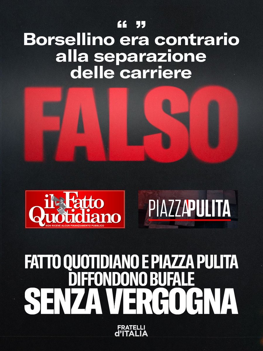 La macchina della bufala è guidata dai soliti professionisti della disinformazione. Farlo tirando in ballo il giudice Borsellino li rende ancora più indegni.