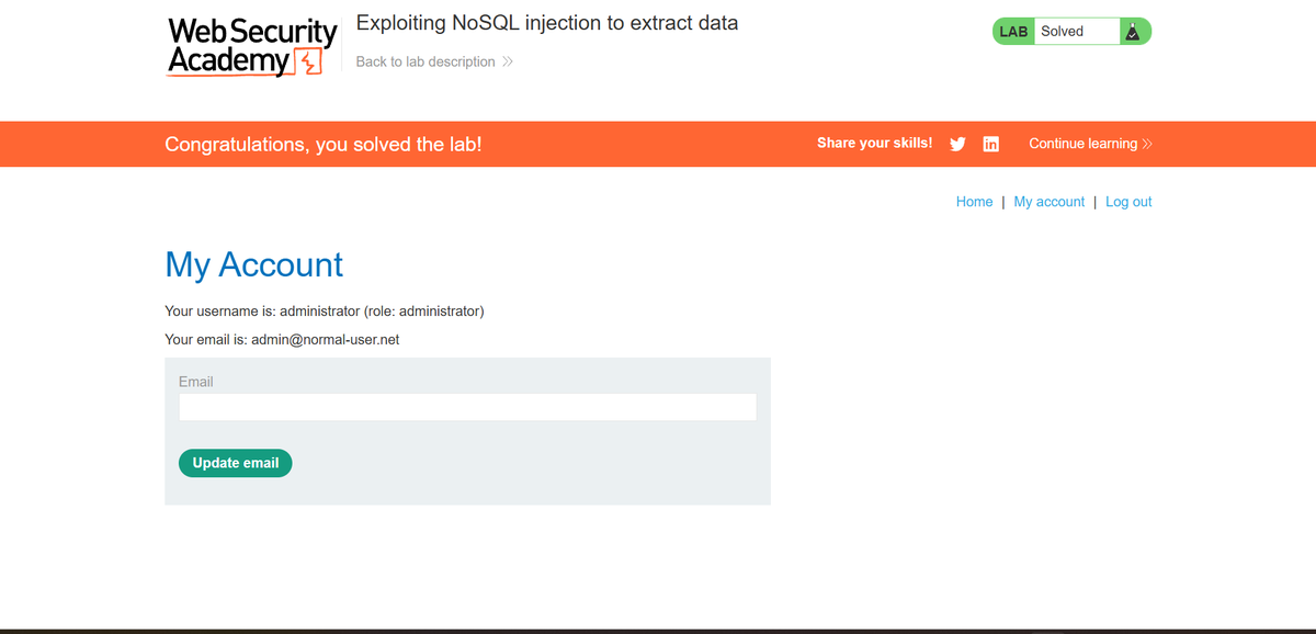 rikki59845's tweet image. ✅ Finished the NoSQL injection (data extraction) lab!
Learned how query structure and operator misuse can expose sensitive data — and why schema validation, parameterization, and input sanitization are must-haves.
#CyberSecurity #WebSec #NoSQL @CyberMindSpace