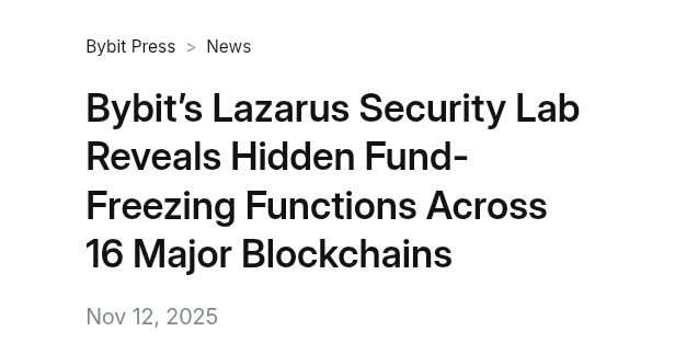 tonyler_'s tweet image. 1/ Bybit revealed something shocking...

@Bybit_Official&apos;s Lazarus Security Lab uncovered hidden fund-freezing functions in 16 major blockchains. This is a major red flag for giants, but it actually highlights why @cosmos and $ATOM approach is so strong.

A thread 🧵👇