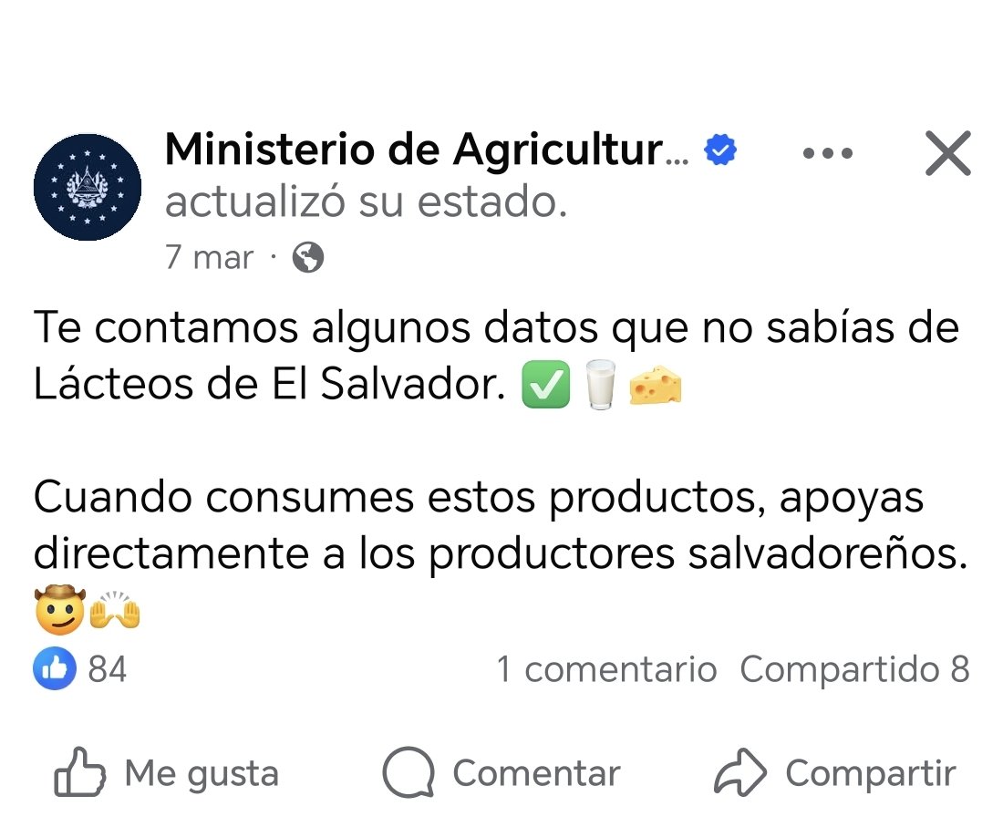 malcolm_sv's tweet photo. Fácil vino, fácil se fue:
Lacteos El Salvador.

Hasta borraron las publicaciones del Facebook y del Tik Tok. Y, por supuesto, ya no salen los productos en el Selectos. https://t.co/bY0QMnqLT8