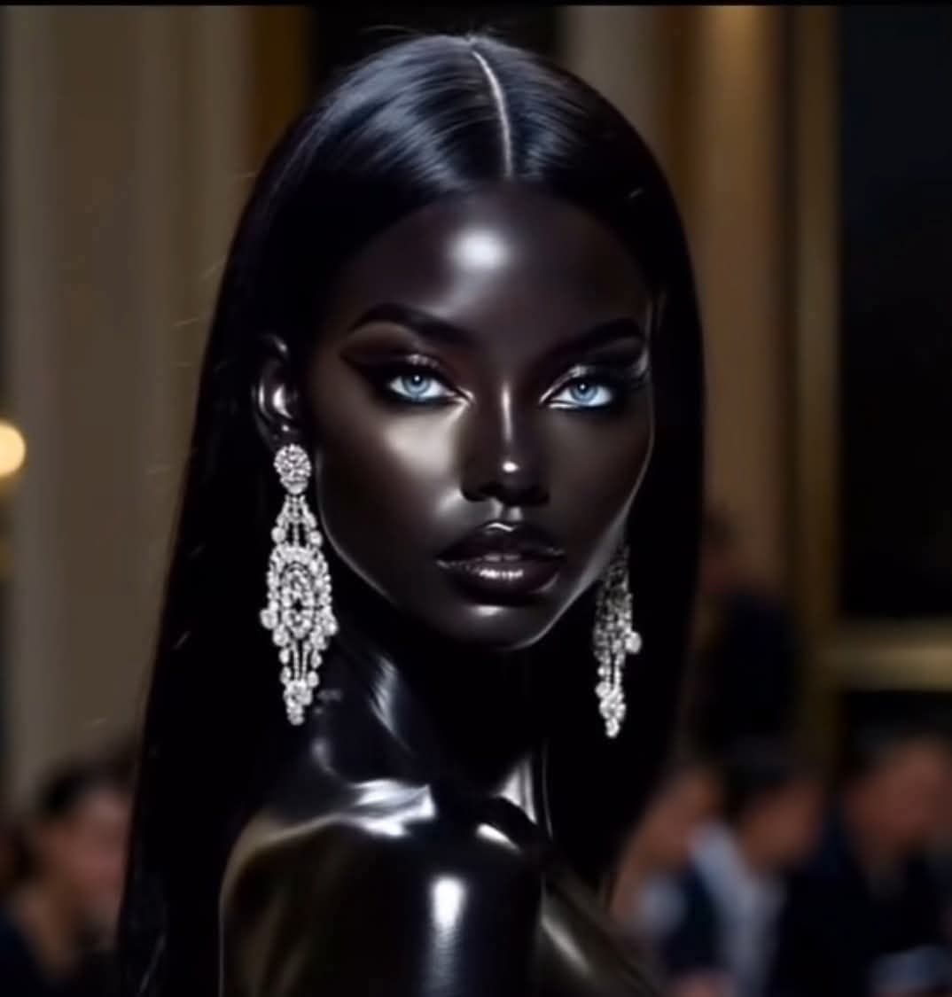 ملكة الظلام نياكيم جاتويش صنفت كأجمل امرأة على وجه الأرض بسبب ندرة لون بشرتها وتعتبر أغلى عارضة أزياءحيث تتقاضى مبلغ 50ألف دولار علي كل ساعة تصوير..!