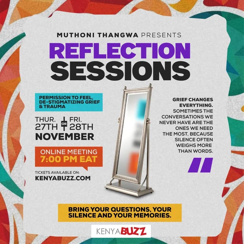 KenyaBuzz's tweet photo. ๐ธ Pause. Breathe. Reflect. Join Muthoni Thanga for a moment of mindfulness and meaning. #ReflectionSession โจ Do not miss out! https://t.co/EgWlqZSJOc https://t.co/1PPiB01Pwm