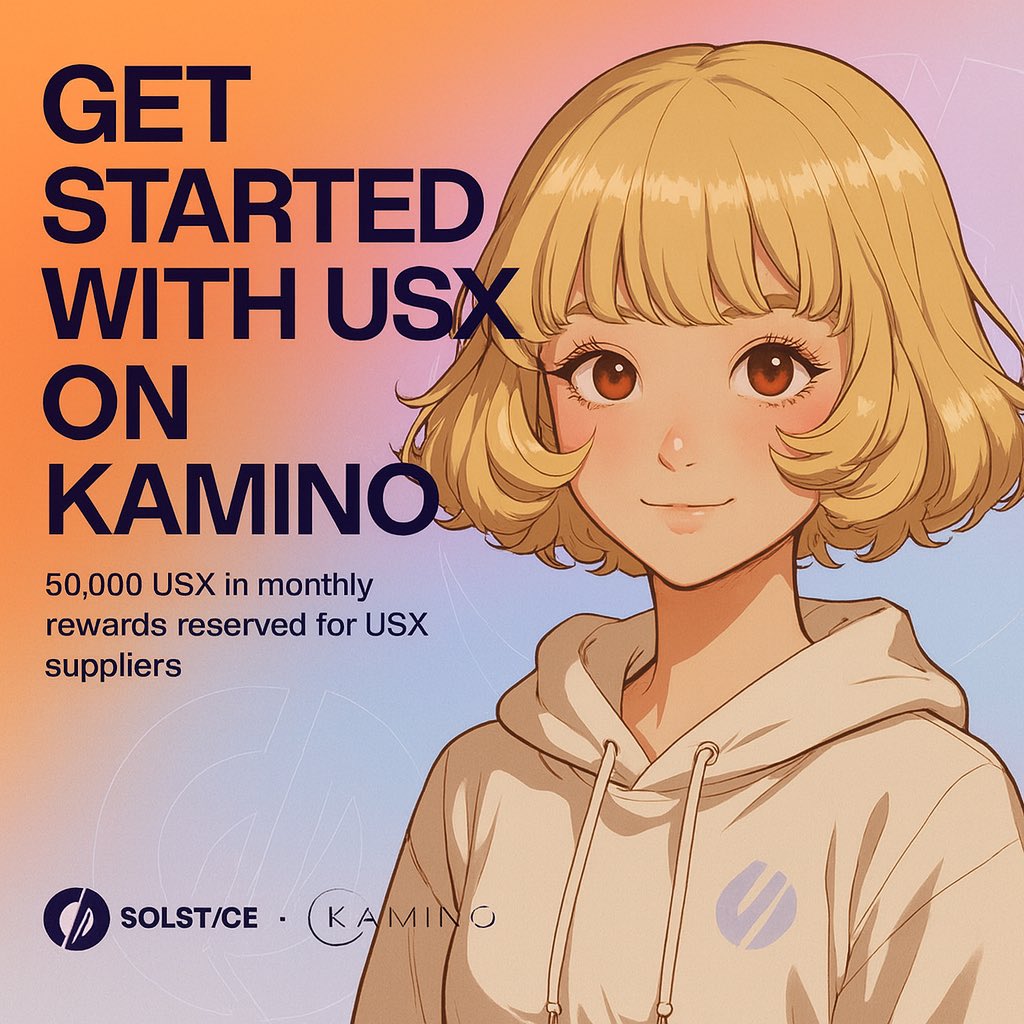 0xFantom0x's tweet image. Stop letting your USX sleep ⏰
Kamino gives you lending rewards, monthly USX, 5x Flares &amp;amp; a boost for the upcoming $SLX airdrop.
Turn idle assets into active gains. 
@solsticefi