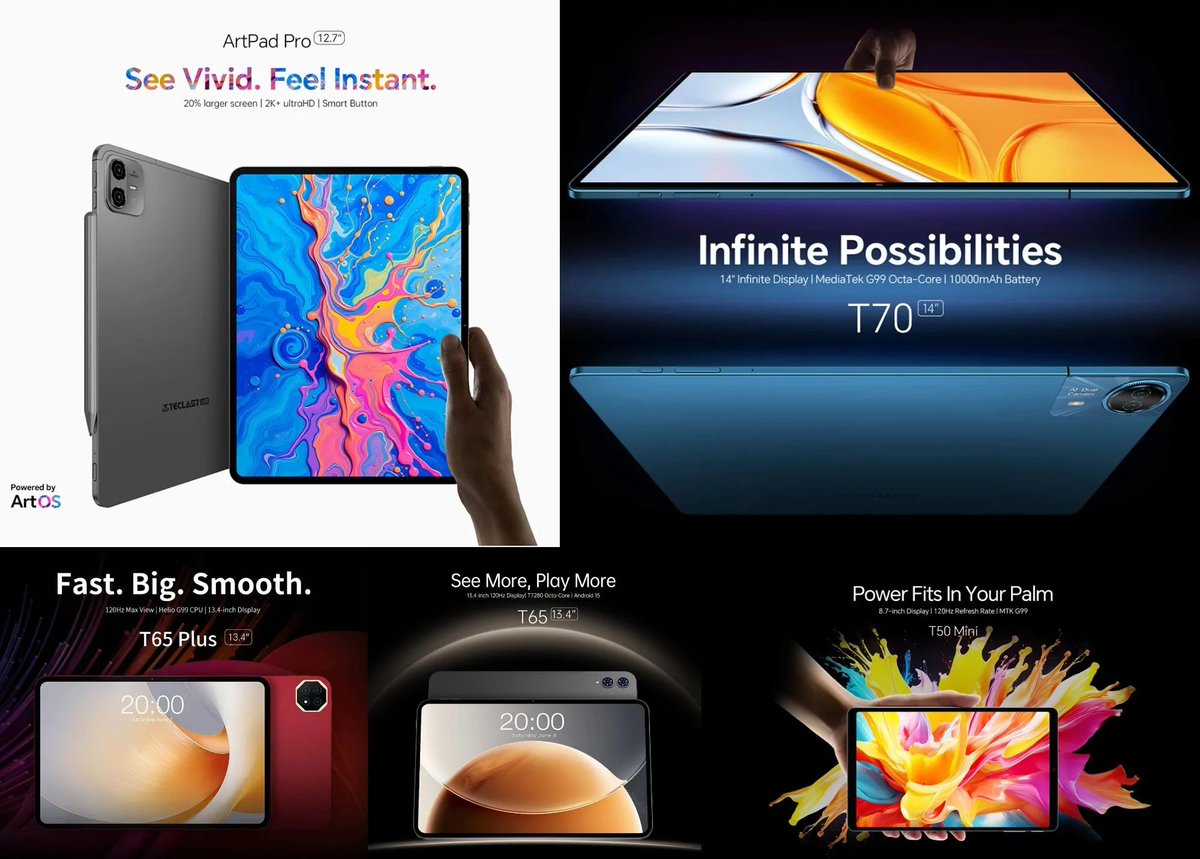 B_GadgetCom's tweet image. TECLASTタブレット激安祭！お絵描きタブ「ArtPad Pro」が2.4万円、唯一無二の特大14インチタブ「T70」は2万円台に #タブレット #TECLAST #TECLASTArtPadPro
butsuyoku-gadget.com/teclast-1111de…