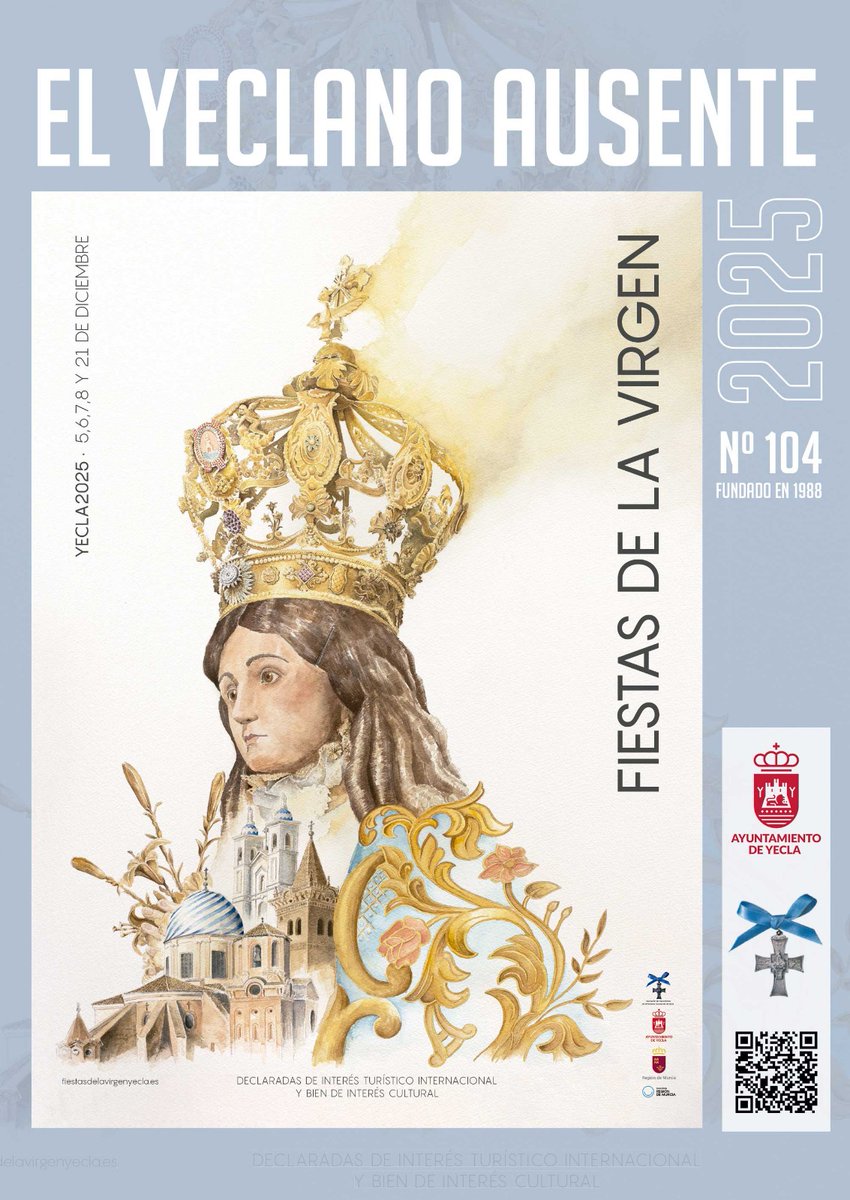 Este domingo, 16 de noviembre a las 19:00 horas, en el Auditorio Municipal "Juan Miguel Benedito", se llevará a cabo el acto de presentación del n° 104 de la revista "El Yeclano Ausente", editada por <a href="/FiestasVirgen/">Fiestas de la Virgen</a>.

➡️ Más información:
facebook.com/share/p/1Jj1yJ…