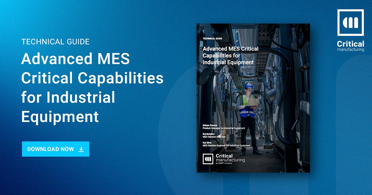 In the highly complex world of Industrial Equipment manufacturing, success hinges on precision, flexibility, and operational excellence.

Read the new Technical Guide to learn about twelve critical capabilities for Industrial Equipment manufacturers: 
🔗 criticalmanufacturing.com/campaign/advan…