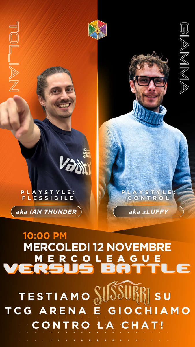 VERSUS BATTLE: live gameplay su TCG Arena dove testeremo le nuove liste post-release di Sussurri nel Pozzo! Sul nostro account Instagram trovate un sondaggio per votare quale archetipo preferite vedere in live - Vi aspettiamo in chat!
<a href="/Talesoflorcana/">Tales of Lorcana | Lorcana Creator and Team</a>