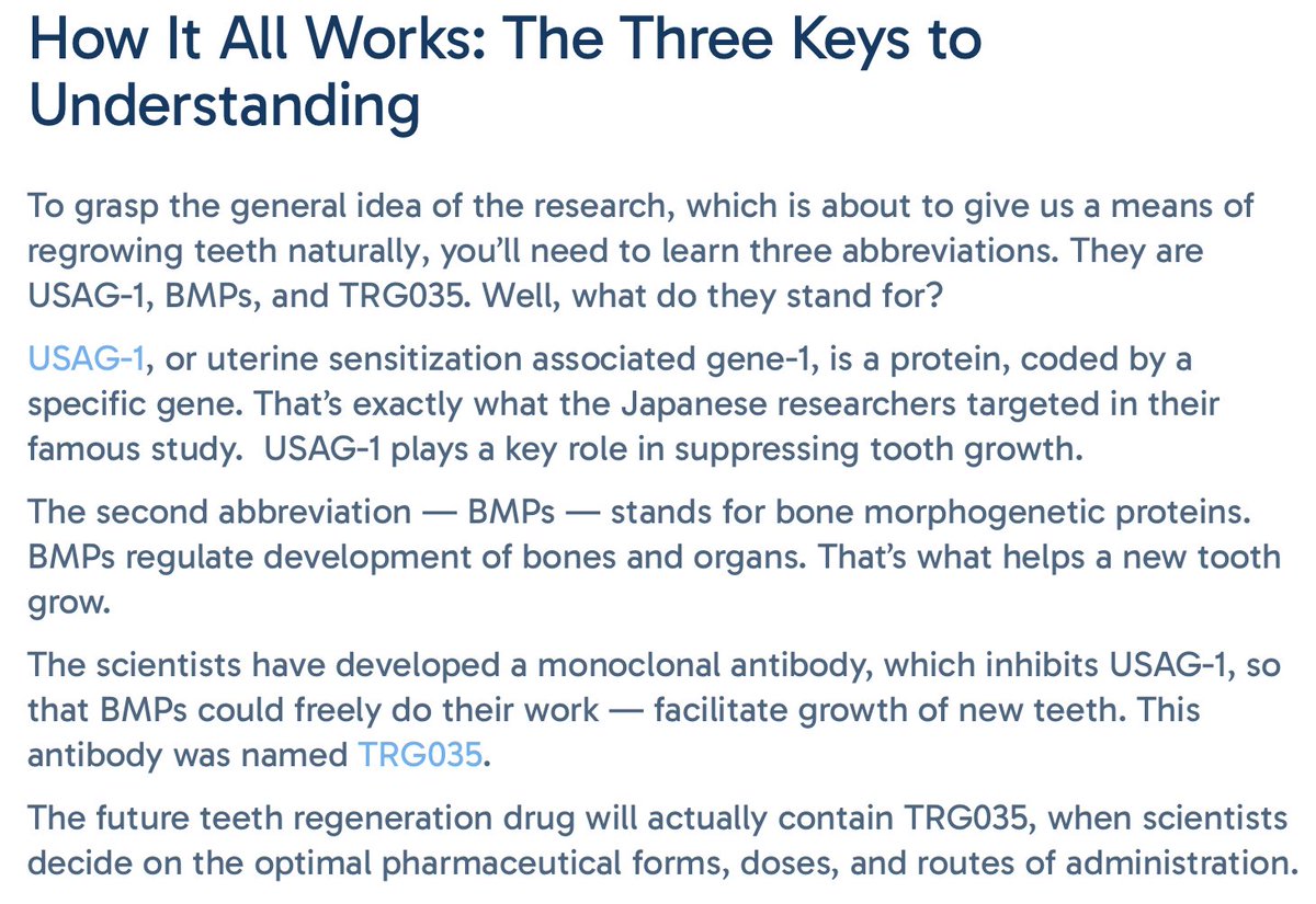 DrJackKruse's tweet image. Regrowing teeth using light to inhibit BMPs might present potential.  

And this important research is going on with new results. 

South Korea developed a patch that regrows teeth — ending dentures forever 🦷
Scientists at Seoul National University have created a microneedle…