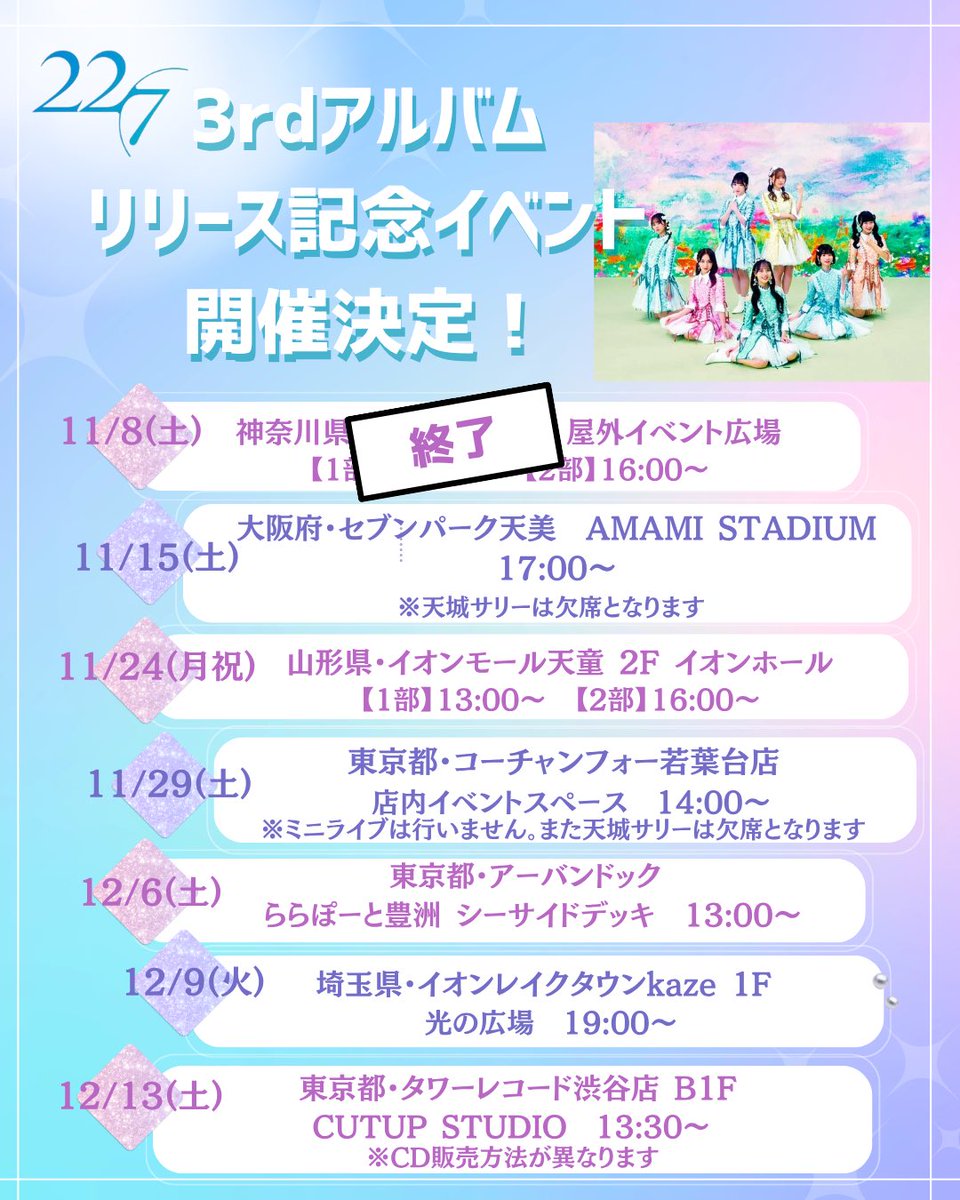 22/7(ナナブンノニジュウニ) (@227_staff) / Posts / X