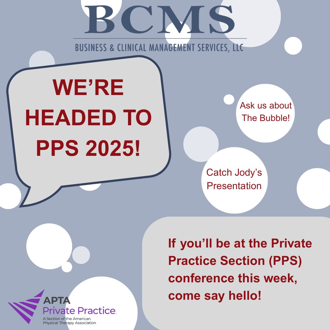 bcms_compliance's tweet photo. We’re bubbling up at PPS! 
Catch Jody Swearingen’s session on Compliance + IT Security Thursday at 10:30 AM, and look for Alicia Mahoney around the exhibit hall. 

📱Want to connect? Text 713-899-9812 (include your clinic name + state).
#PPS2025 #PTCompliance #OutpatientTherapy https://t.co/clL78PhLvq