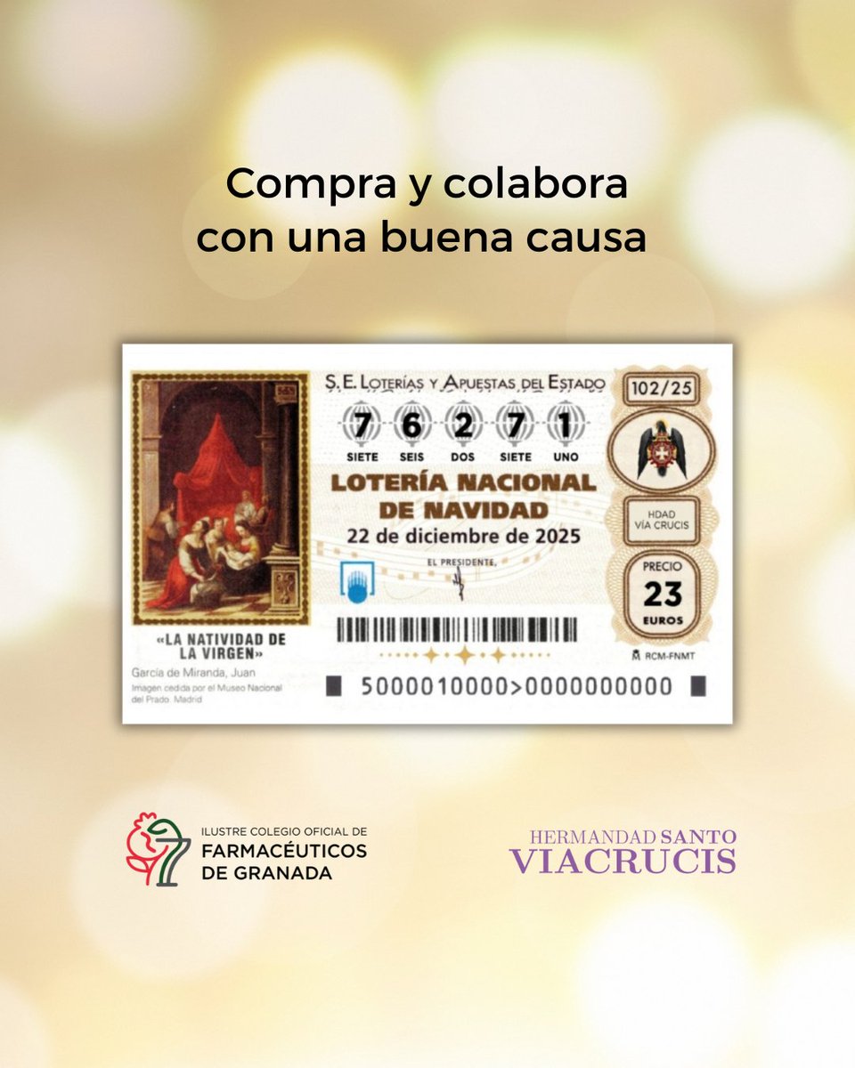 ¿Has comprado ya la Lotería de Navidad de la Hermandad del <a href="/ViaCrucisGR/">Hermandad del Santo Vía Crucis - Granada</a> ?

Para adquirir este número basta con seguir las instrucciones que figuran en la web cofgranada.com