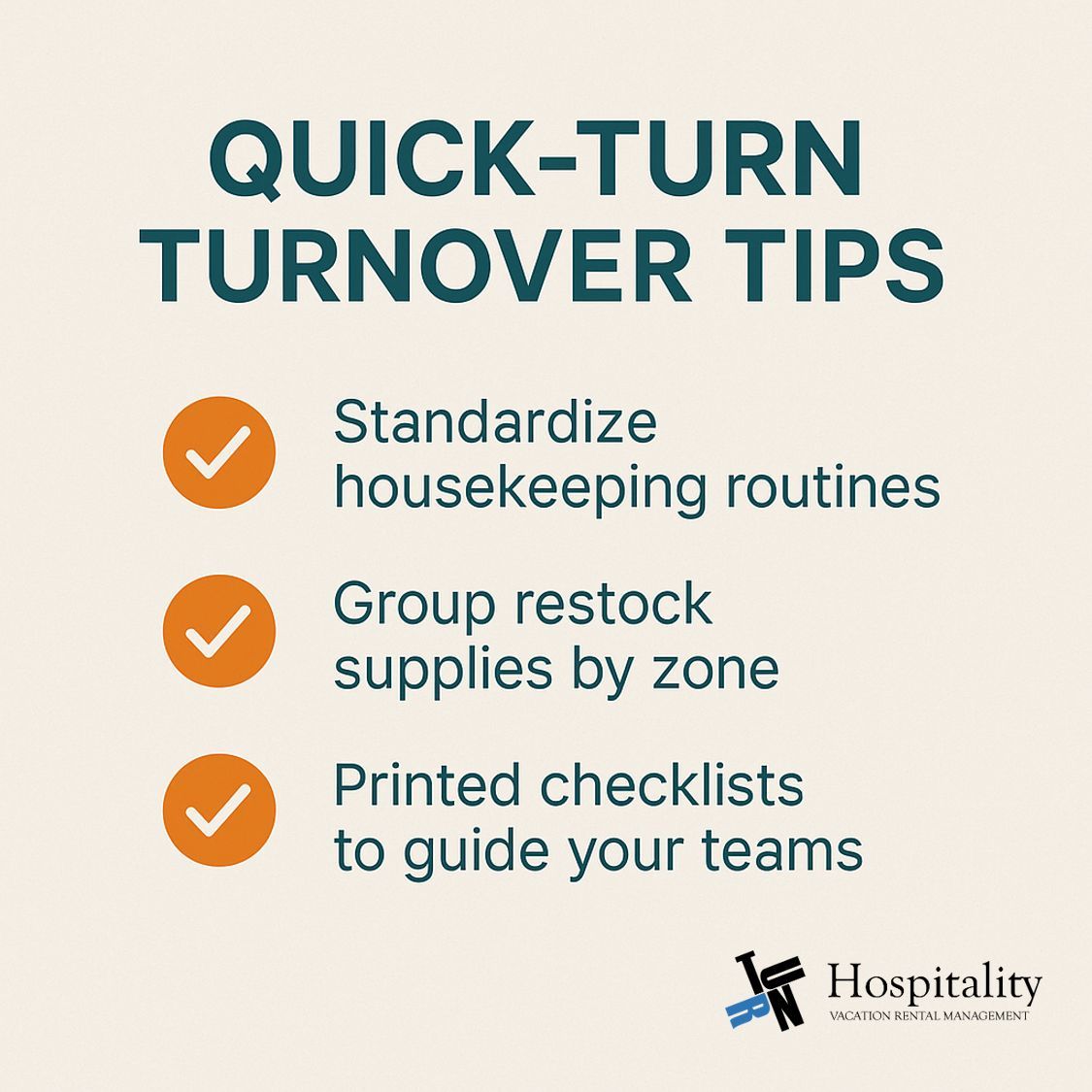 TurnHospitality's tweet image. Back-to-back bookings? Don’t panic — prepare.
🧹 Standardize your routine
📦 Restock by zone
🗂️ Use printed checklists
Speed’s great — but consistency keeps your guests coming back.
#HostTips #TurnoverDay