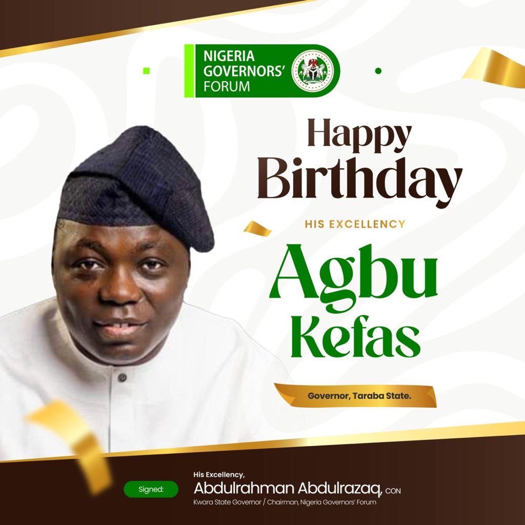 Happy Birthday to the Executive Governor of Taraba State, His Excellency Agbu Kefas.