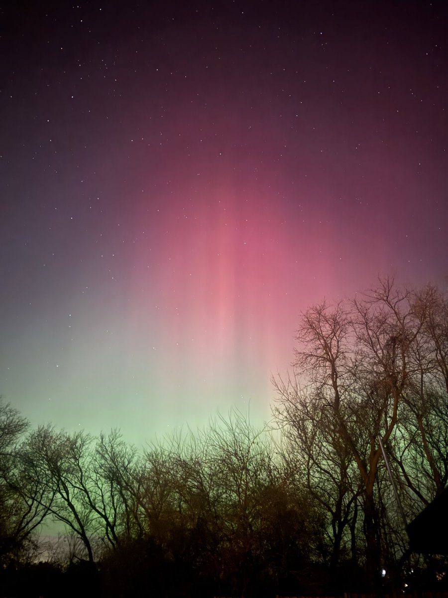 Raychelgrace_s's tweet photo. Walked onto my porch last night and got to witness the northern lights. Truly stunning. https://t.co/QMWSyepdWm