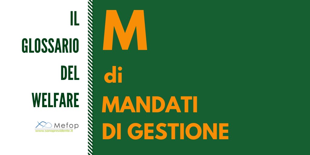 Il mandato di gestione è l' accordo tra il #fondopensione e il gestore delle risorse finanziarie e indica le modalità di gestione del patrimonio. 
#sonoprevidente #glossariowelfare
👉sonoprevidente.it/news/notizie/m…