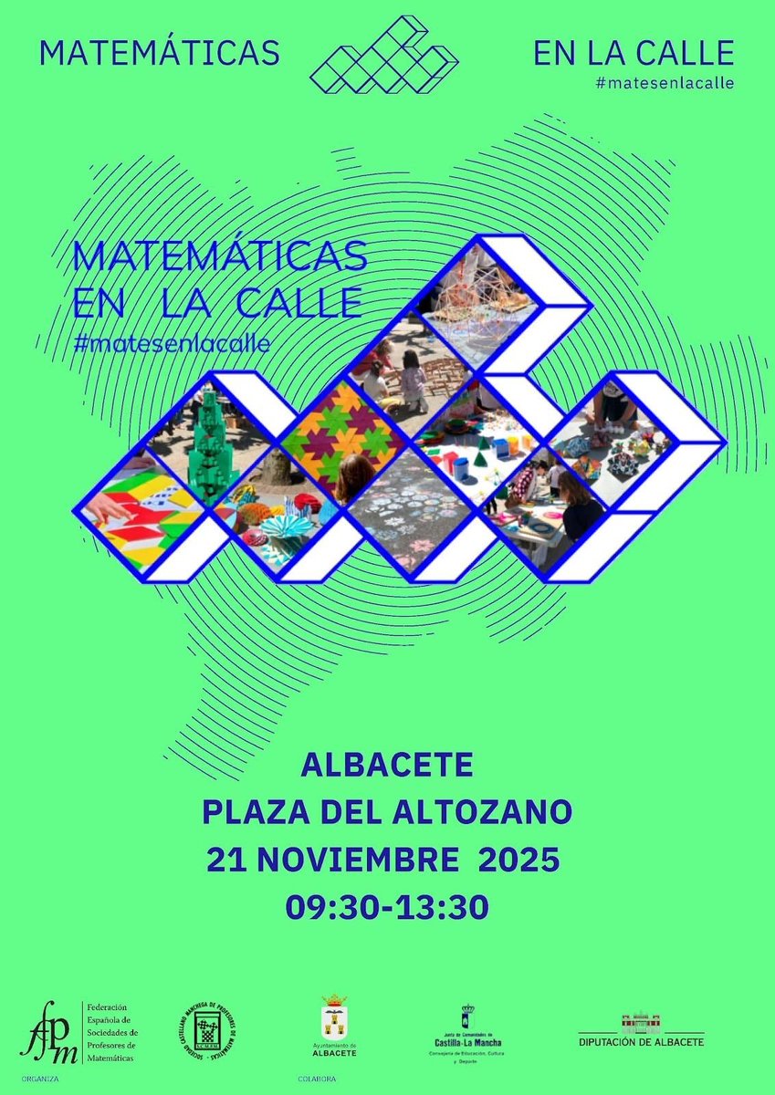 #matesenlacalle de Albacete con la <a href="/scmpm/">SCMPM</a> 

Más información e inscripciones para grupos escolares en scmpm.blogspot.com/2025/11/matema…