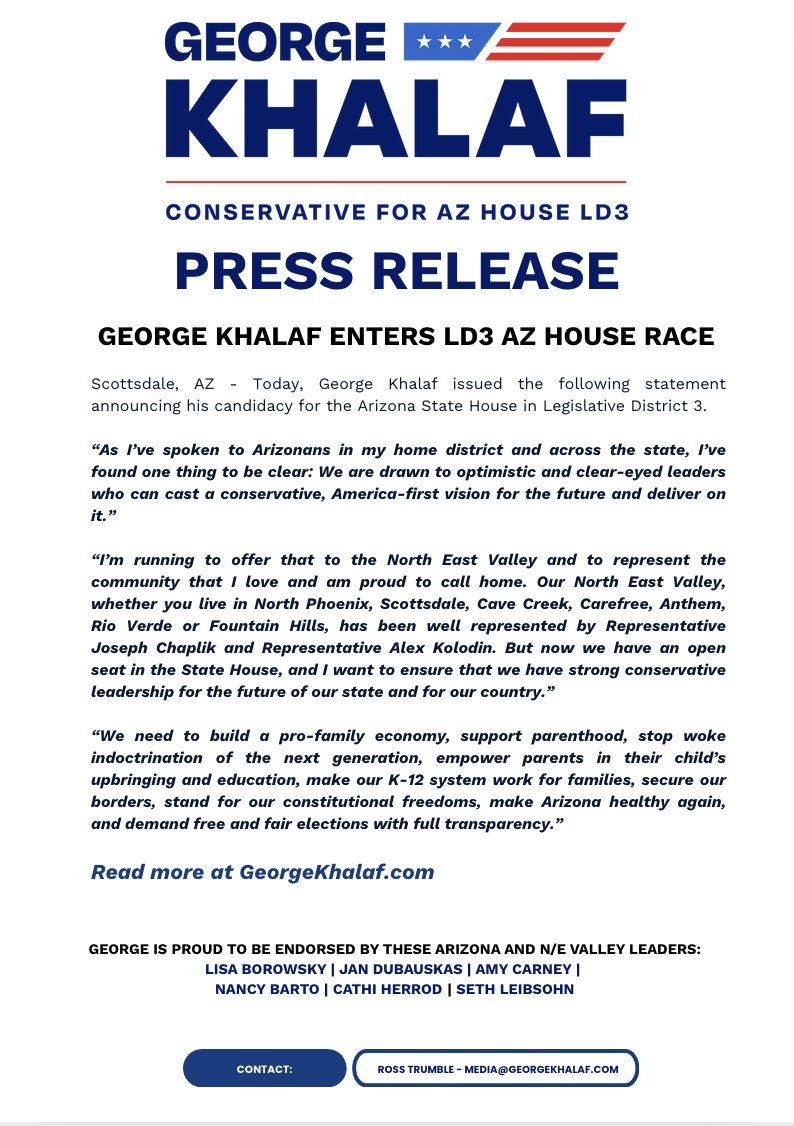 My official statement announcing my run for #AZHouse in #LD3. 👇