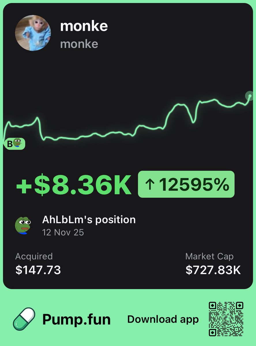 This trader is up $8,360 on $MONKE and hasn't sold a single token 

They've held their position for a total of 147 days! 👀