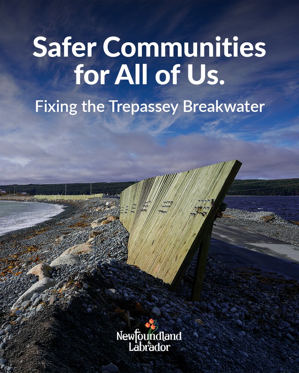 #GovNL is taking action to support Trepassey and surrounding communities following recent storm damage.

To help protect the region from future events, construction will begin this fall on a new breakwater - a key priority for the new government.

Read more: