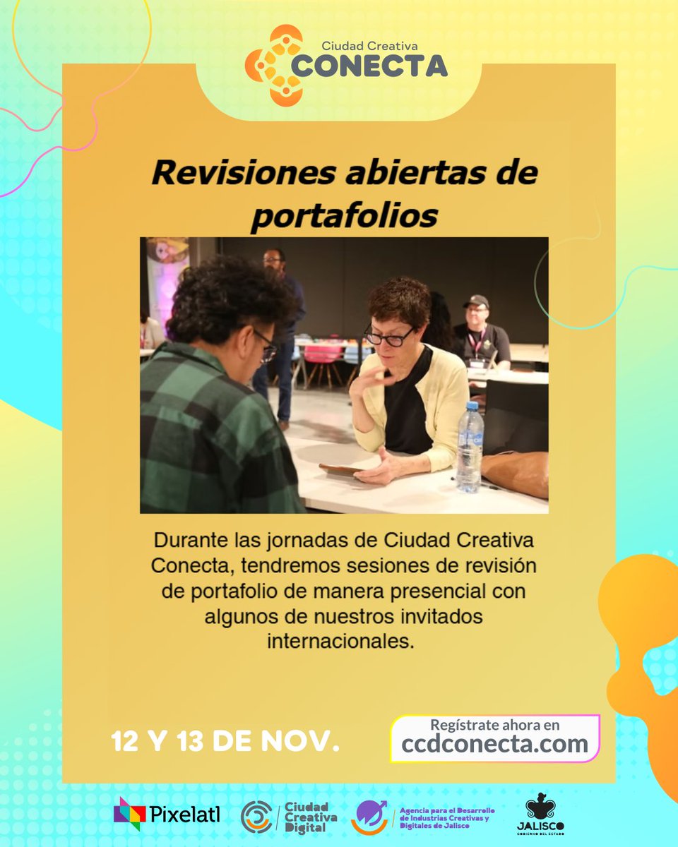 ¡HOY comenzamos con las actividades presenciales de Ciudad Creativa Conecta!

Esto es lo que podrás encontrar en estos dos días de actividades.

¡La entrada es libre, pero no olvides registrarte antes en ccdconecta.com! ¡Te esperamos!