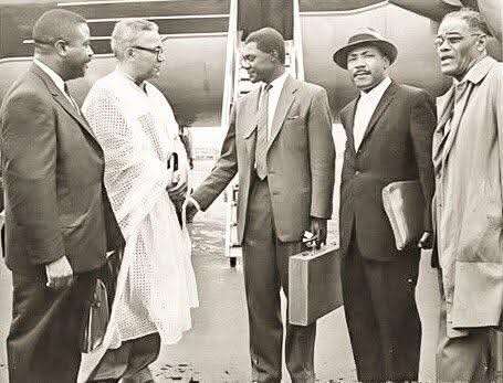 Tom Mboya with some civil rights leaders in the US including Martin Luther King.