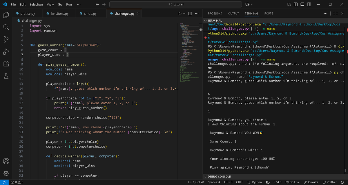 WebcrafterNG's tweet image. After making a quick research we finally find out what the mistake was and have finally completed a guess number game 

We also help brands and individuals develop clean and responsive websites for their brands. 

#Python #wike #SmallBusiness