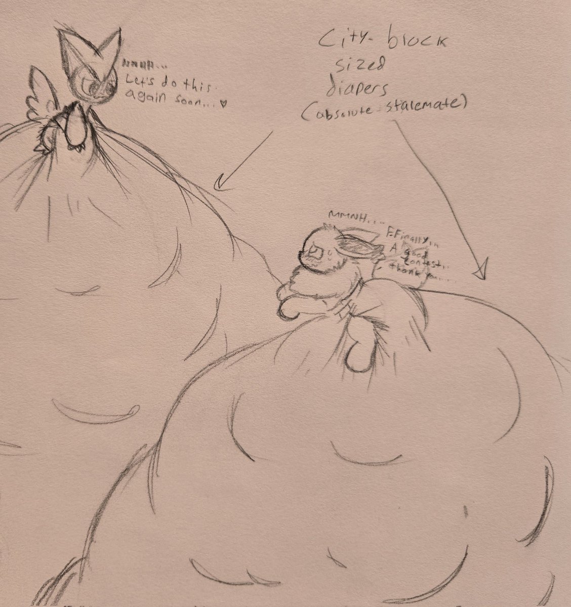 The locals are lucky these two weren't well fed~
Hooray for Veevee getting his wish!!
He'll totally win the rematch.