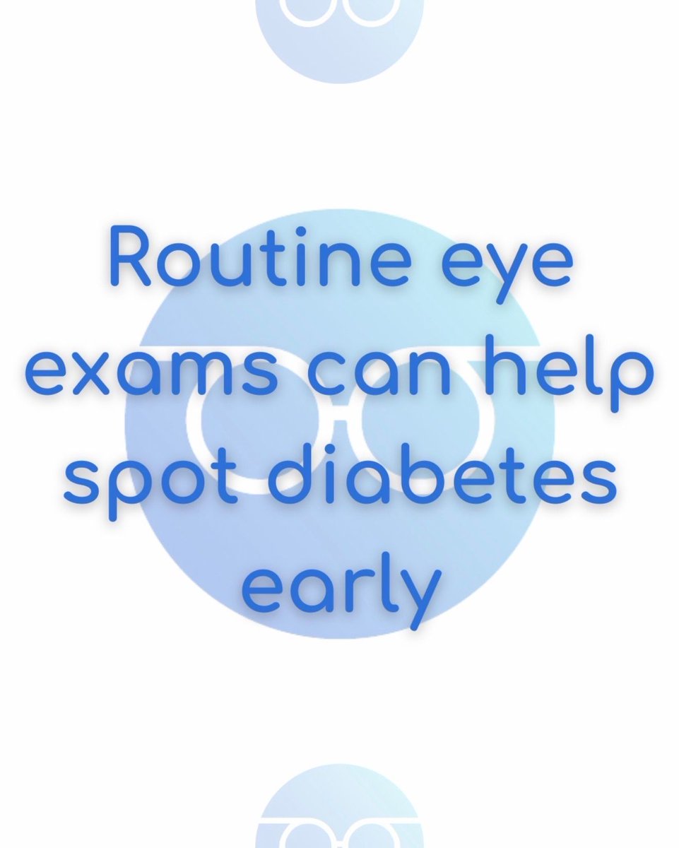 Part of an eye exam includes us looking at the blood vessels inside your eye. Changes to these blood vessels caused by #diabetes can be spotted during a routine eye test. This can help ensure an early diagnosis and help to prevent possible long-term damage caused by diabetes.