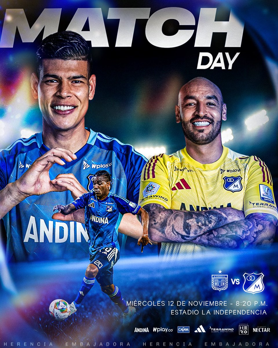 ¡HOY JUEGA MILLONARIOS! ⚽💙🔥

⏱️ El balón rodará a las 8:20 p.m. en el estadio La Independencia para nuestro juego frente a Boyacá Chicó.
