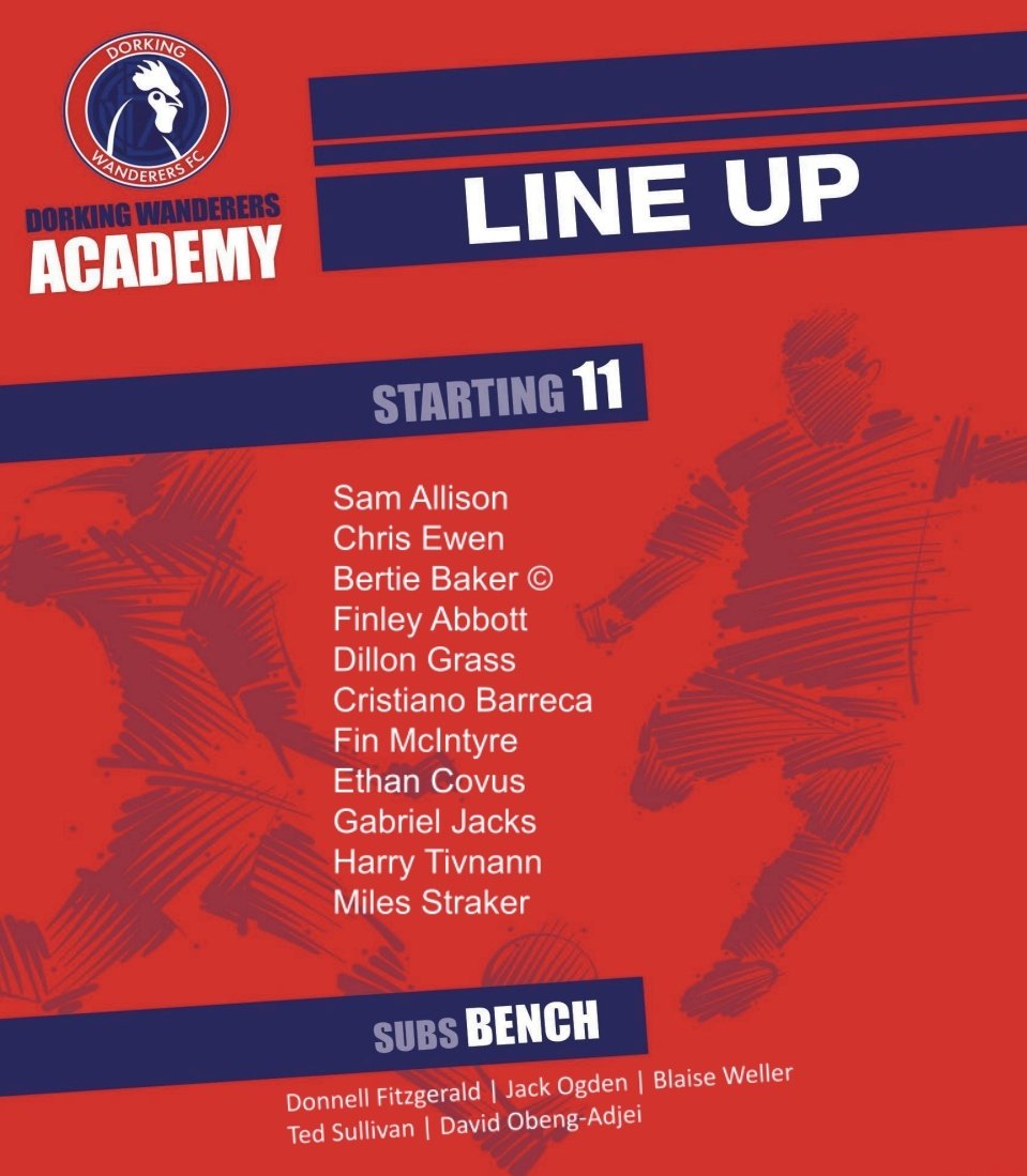 DWFCAcademy's tweet image. LINE UP 📋

This is how our National League Academy South side look for the visit of Slough this afternoon ⤵️

- Bertie takes the captains armband ©️
- Three changes from Monday as Finley Abbott, Gabriel Jacks &amp;amp; Harry Tivnann return to the starting XI 🔄

#Academy 🔴⚪️