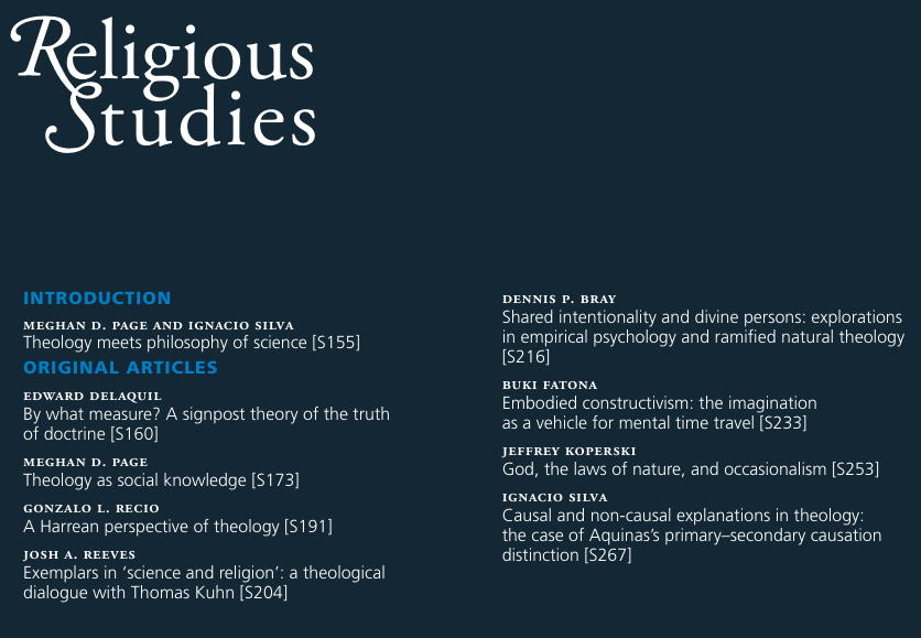 yujinnagasawa's tweet image. Special supplementary issue: &quot;Theology Meets Philosophy of Science,&quot; guest edited by Meghan Page and Ignacio Silva. Free download!