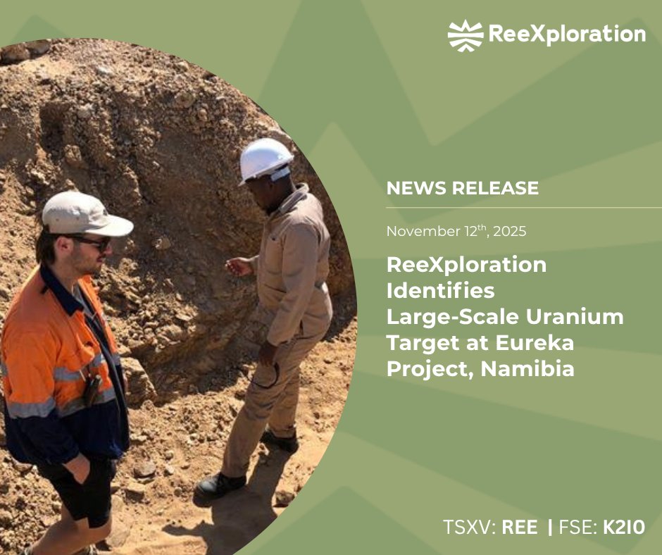 New #uranium exploration target identified at Eureka—expanding project potential and adding meaningful upside as we advance our growth plan. Solid technical work driving real growth potential. 

Read the release bit.ly/47BSrIV

#CriticalMinerals #CleanEnergy $REE.V