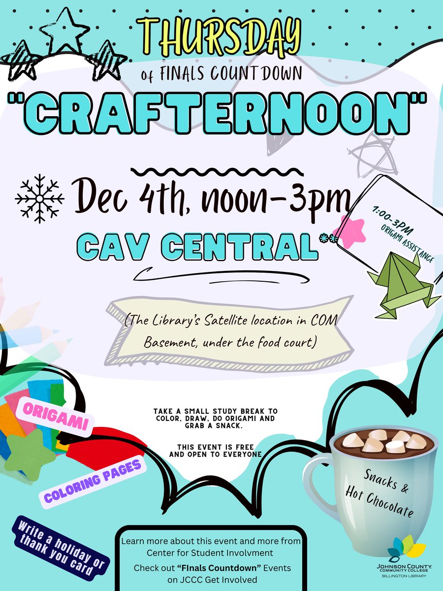 22 Days until #Crafternoon! #JCCC #CavCentral
