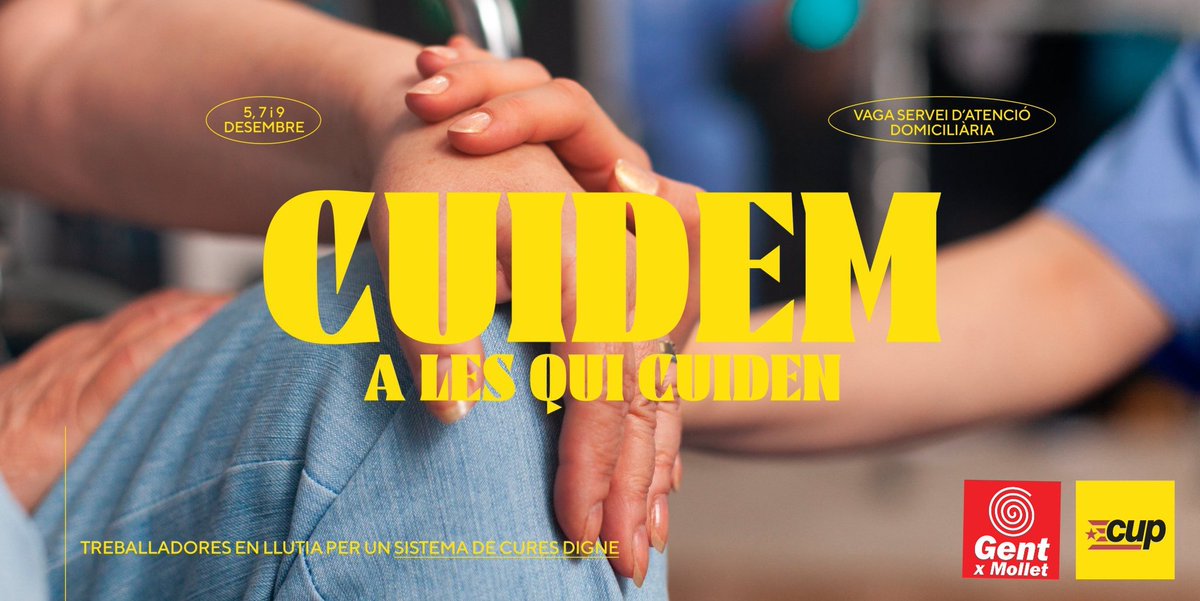 📢La <a href="/CUP_Mollet/">CUP Mollet 🎗</a> reclama que es reverteixi la privatització del Servei d'Atenció Domiciliària.
⚠️La gestió d'aquest servei a la nostra ciutat ha de ser 100% pública.
⚠️Acabem amb la precarietat de les seves treballadores.
✊Cuidem a les que ens cuiden !
#CUP_Mollet
#GentxMollet