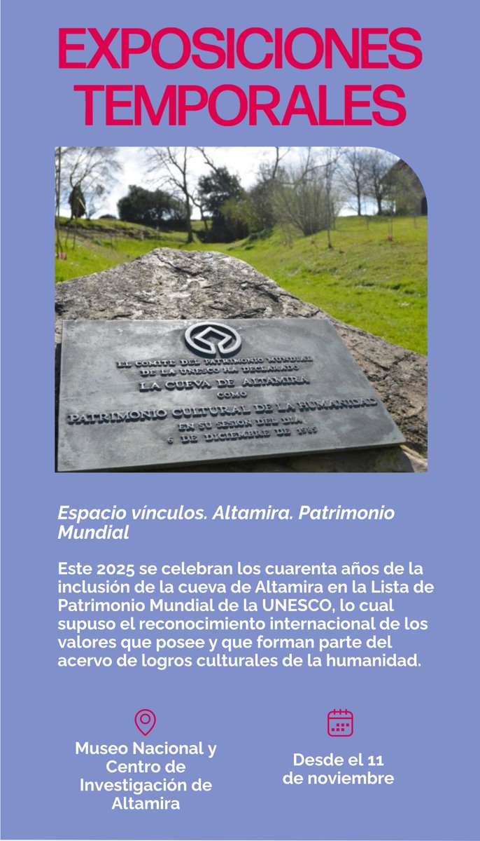 El <a href="/museodealtamira/">Museo de Altamira</a> conmemora la inclusión de la cueva de Altamira en la Lista de Patrimonio Mundial de la UNESCO con esta exhibición: