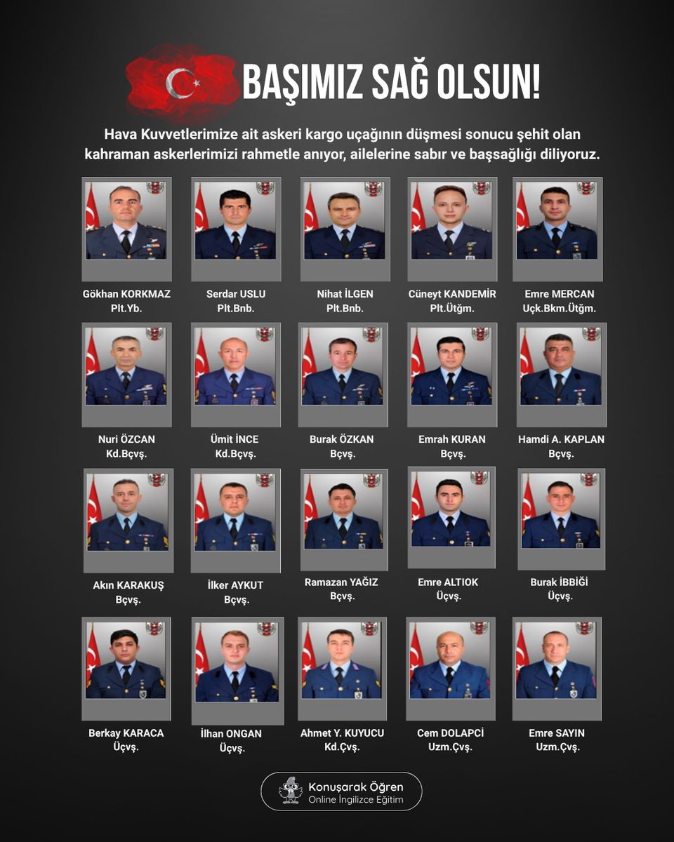 🇹🇷 Milletimizin başı sağ olsun. Azerbaycan–Gürcistan sınırında düşen askeri kargo uçağında şehit olan kahraman askerlerimize Allah’tan rahmet, ailelerine ve yakınlarına sabır diliyoruz. Ruhunuz şad olsun. 🕊️ 

#vatansağolsun #GökhanKorkmaz