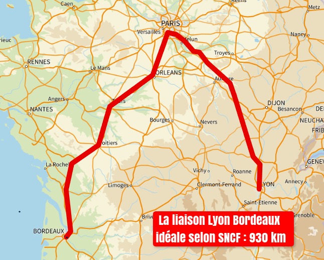 CollectifAuRAil's tweet image. Une liaison TGV Lyon Bordeaux en 2027 ? 
La nouvelle aberration signée SNCF.

Alors qu’à vol d’oiseau Lyon Bx = 435 km
l'étude affiche 930 km. 
Le plus direct ? 
Le moins polluant ? 
Le plus respectueux des citoyens du Massif central ?

3 trajets directs

aurail.eu/?p=759
