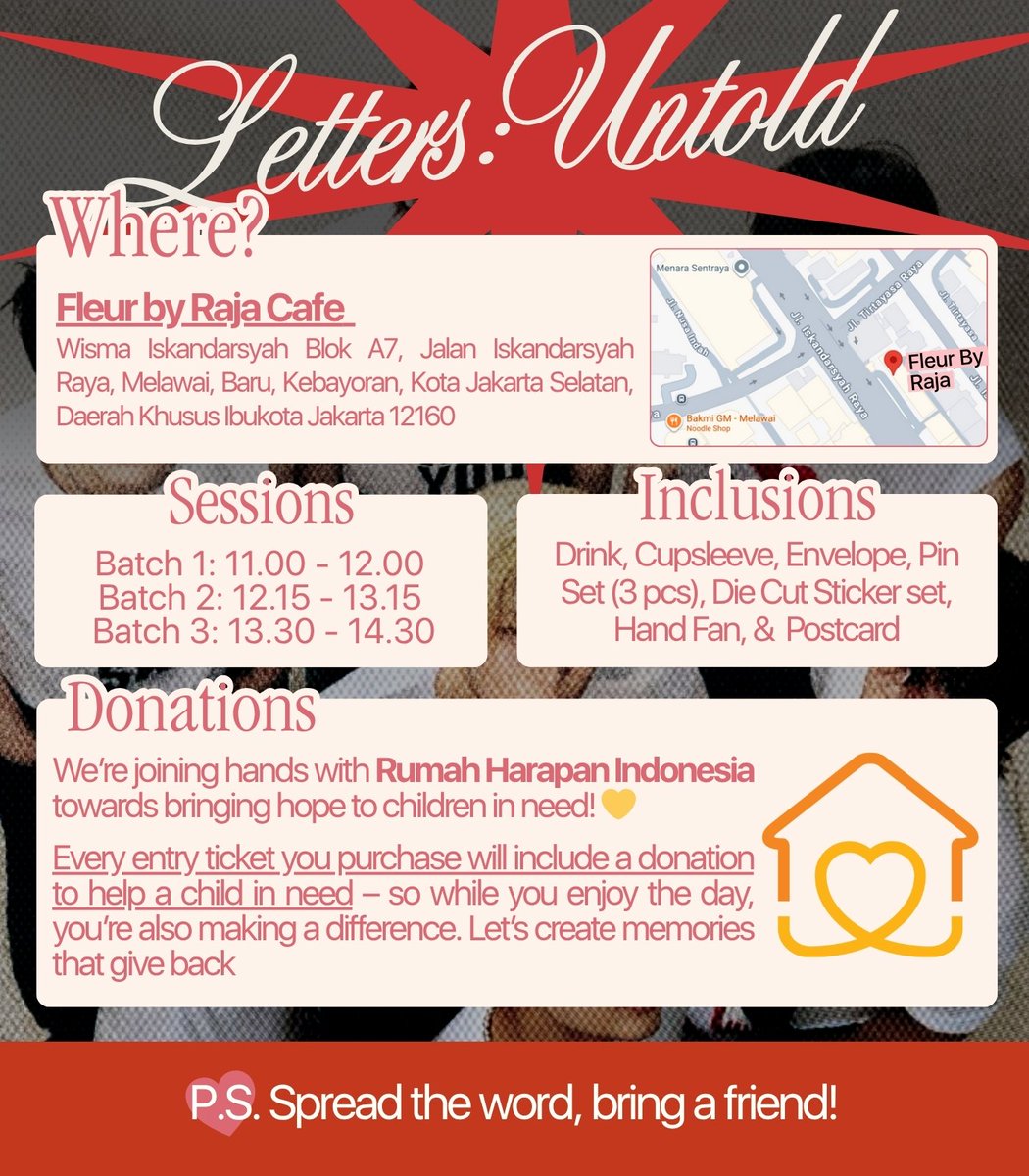 psily_enhypen's tweet image. 𝐔𝐧𝐭𝐨𝐥𝐝 𝐋𝐞𝐭𝐭𝐞𝐫𝐬📮

enhypen 5th anniversary
a project by @psily_enhypen

🗓️ Saturday, 29 November 2025
📍 Fleur By Raja Cafe, Melawai

🎟️ RSVP:
13 Nov 25 | at 20.30
#PSILY_Enhypen