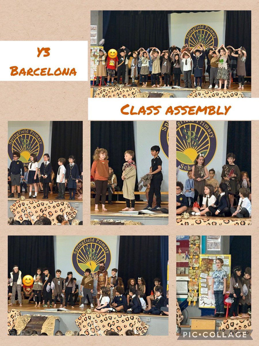 SpringfieldSPS's tweet image. Well done to Y3 Barcelona who dazzled us with their entertaining class assembly all about the Stone Age! Singing, cave painting, descriptive writing and brilliant acting skills! #assembly #drama #perform #speaking #History 
#Wechallengeourselves 🟡
#Togetherweareateam 🔵