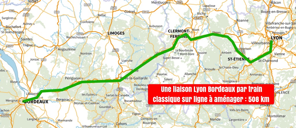 CollectifAuRAil's tweet image. Une liaison TGV Lyon Bordeaux en 2027 ? 
La nouvelle aberration signée SNCF.

Alors qu’à vol d’oiseau Lyon Bx = 435 km
l'étude affiche 930 km. 
Le plus direct ? 
Le moins polluant ? 
Le plus respectueux des citoyens du Massif central ?

3 trajets directs

aurail.eu/?p=759
