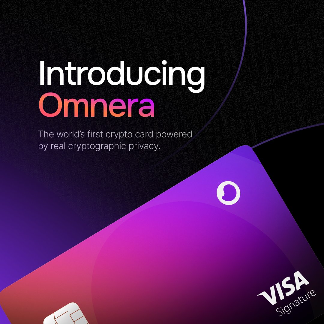 Introducing Omnera - The world’s first private crypto card.

Spend anywhere. 150M+ merchants. No KYC. No trail. No compromise.

Privacy isn’t a feature, it’s your right!

Every transaction is hidden, even from us.

Here’s why we change everything 🧵
