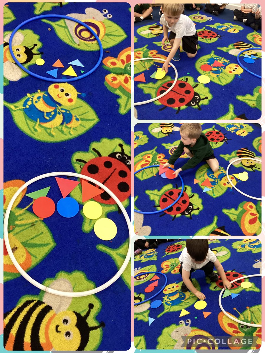 #rec In maths we have been sorting triangles and circles in different ways, such as by size or colour 🤩