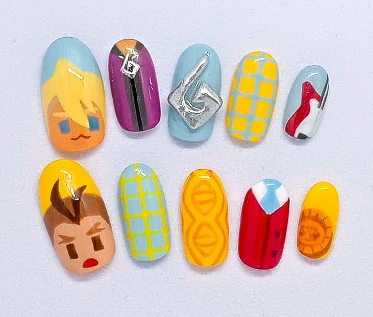 a__otelier's tweet image. commissioned my nail artist friend to make a press on set based on my klapollo nail design 🥺🥺🥺
